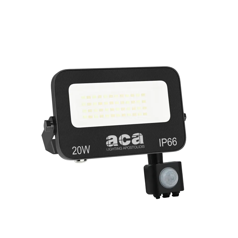 ΠΡΟΒΟΛΕΑΣ LED SMD ΜΑΥΡΟΣ ΜΕ ΑΙΣΘΗΤΗΡΑ 20W 3CCT 2000LM 185-265V RA>80 IP66