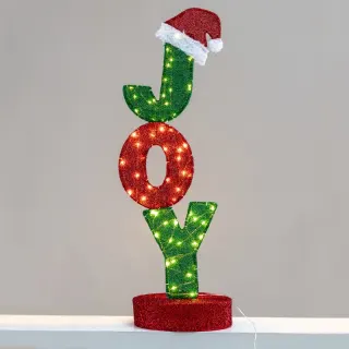 ΧΡΙΣΤΟΥΓΕΝΝΙΑΤΙΚΗ ΠΕΡΙΓΡΑΦΗ JOY LED ΣΕ ΣΕΙΡΑ ΘΕΡΜΟ ΛΕΥΚΟ ΜΕ ΚΑΛΩΔΙΟ ΧΑΛΚΟΥ 5m IP44 1000mm