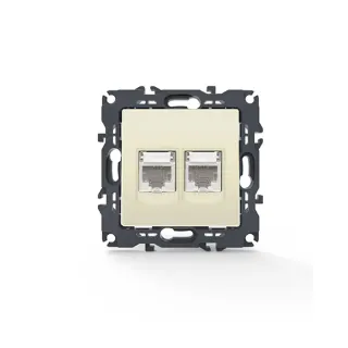 PRIME ΠΡΙΖΑ ΔΙΚΤΥΟΥ ΙΒΟΥΑΡ 2XRJ45 ΜΕ ΒΥΣΜΑ CAT6 UTP IP20