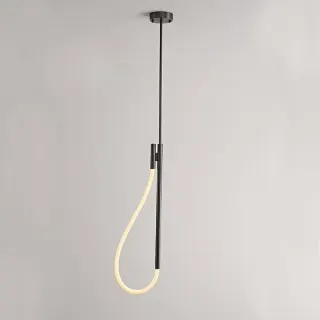 MALPO-ΦΩΤΙΣΤΙΚΟ ΚΡΕΜΑΣΤΟ ΜΑΥΡΟ ΜΕΤΑΛΛΙΚΟ LED SMD 12W 3000K 536LM IP20 Φ245Χ1500ΜM