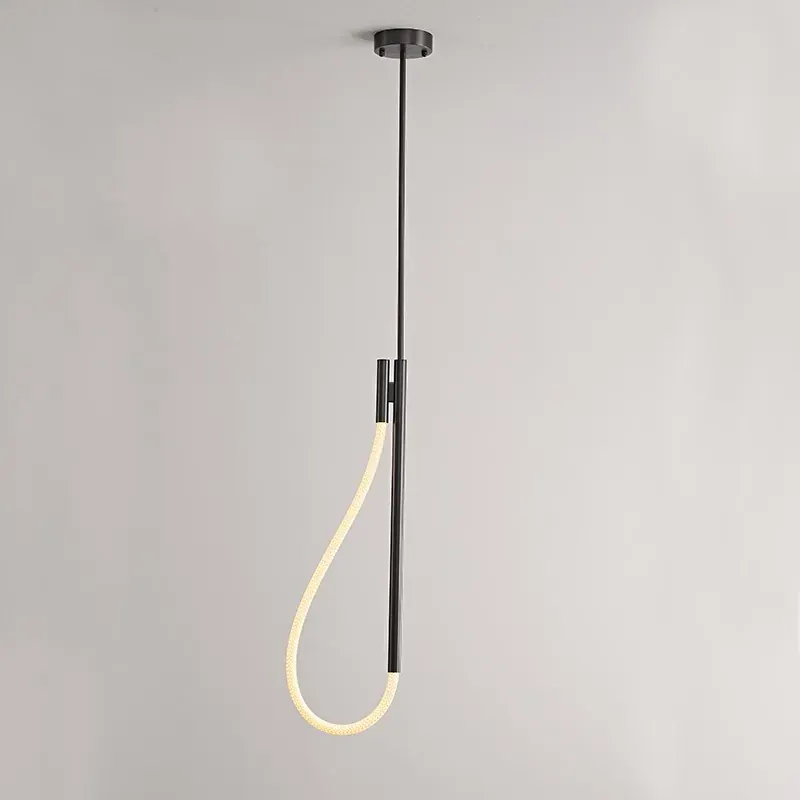 MALPO-ΦΩΤΙΣΤΙΚΟ ΚΡΕΜΑΣΤΟ ΜΑΥΡΟ ΜΕΤΑΛΛΙΚΟ LED SMD 12W 3000K 536LM IP20 Φ245Χ1500ΜM