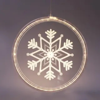 3D ΧΙΟΝΟΝΙΦΑΔΑ ΑΚΡΥΛΙΚΗ 36 LED ΣΤΑΘΕΡΑ ΘΕΡΜΟ ΛΕΥΚΟ USB ΜΕ ΚΑΛΩΔΙΟ IP20 210X216mm