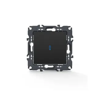 PRIME ΔΙΑΚΟΠΤΗΣ ΑΛΕΡΕΤΟΥΡ & LED ΛΥΧΝΙΑ ΕΛΕΓΧΟΥ ΜΕ ΚΛΙΠ ΠΛΑΣΤΙΚΟΣ MAT ΑΝΘΡΑΚΙ 1P 10AX 250VAC IP20