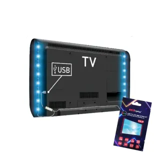 USB TV ΛΩΡΙΔΑ LED SMD KIT 2X50CM 2X2.4W RGB IP65 ΜΕ ΣΥΡΜΑΤΟ ΕΛΕΓΚΤΗ ΚΟΥΜΠΙΟΥ