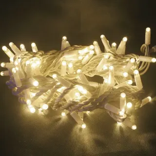 ΛΑΜΠΑΚΙΑ 100 LED ΣΕ ΣΕΙΡΑ ΘΕΡΜΟ ΛΕΥΚΟ ΚΑΟΥΤΣΟΥΚ ΑΝΑ 10mm ΑΝΤΑΠΤΟΡΑ 31VDC ΜΕ ΔΥΝΑΤΟΤΗΤΑ ΕΠΕΚΤΑΣΗΣ MAX 20 ΣΕΤ & ΚΑΛΩΔΙΟ ΠΡΑΣΙΝΟ 1.5m IP44
