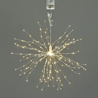 ΛΑΜΠΑΚΙΑ 250 LED ΣΕ ΣΕΙΡΑ ΠΥΡΟΤΕΧΝΗΜΑ ΘΕΡΜΟ ΛΕΥΚΟ ΑΣΗΜΙ ΜΠΑΤΑΡΙΕΣ 4xΑΑ & ΤΗΛΡΧΕΙΡΙΣΤΗΡΙΟ ΜΕ ΚΑΛΩΔΙΟ ΧΑΛΚΟΥ 1000mm IP44 Φ430x250mm