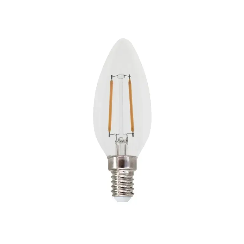 FILAMENT LED C35 2W 2700K 230V AC 250LM RA80 30000HRS 360° 1xE14 1xE14