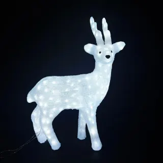 ΧΡΙΣΤΟΥΓΕΝΝΙΑΤΙΚΟΣ ΤΑΡΑΝΔΟΣ ΣΤΑΘΕΡΟΣ 3D 150 LED ΛΕΥΚΟ ΑΚΡΥΛΙΚΗ ΜΕ ΚΑΛΩΔΙΟ 300mm IP44 575x320x745mm