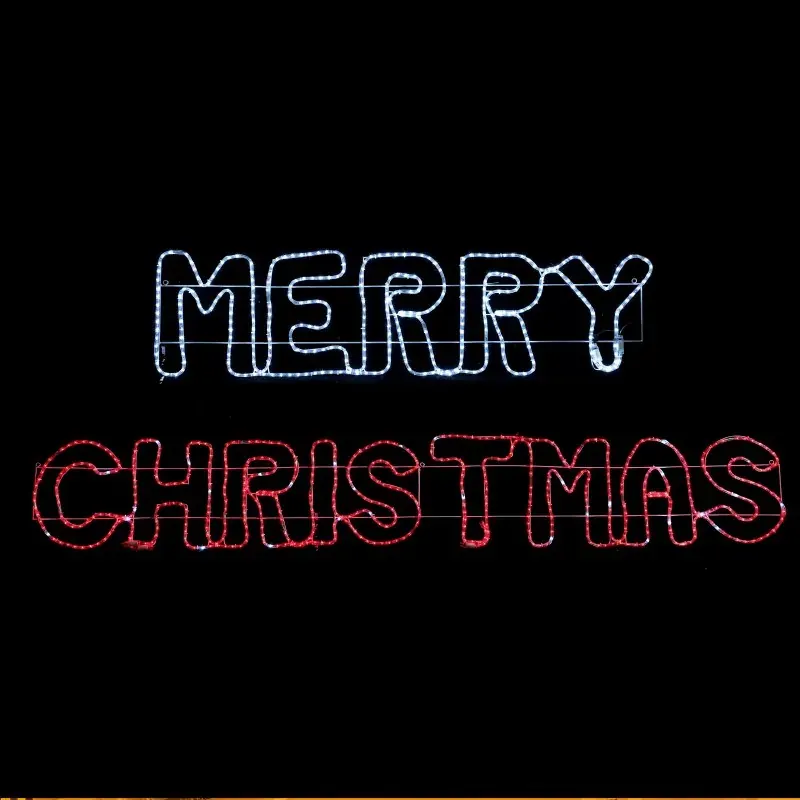 MERRY CHRISTMAS ΜΟΝΟΚΑΝΑΛΟΣ ΦΩΤΟΣΩΛΗΝΑΣ 936 LED 26m ΛΕΥΚΟ & KOKKINO FLASH IP65 1600x400mm & 2730x405mm ΜΕ 1.5m ΚΑΛΩΔΙΟ