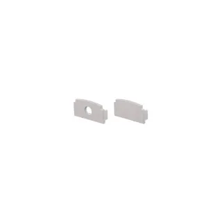 SET OF GREY ΠΛΑΣΤΙΚΟ END CAPS FOR P125 1PC WITH HOLE & 1PC WITHOUT HOLE