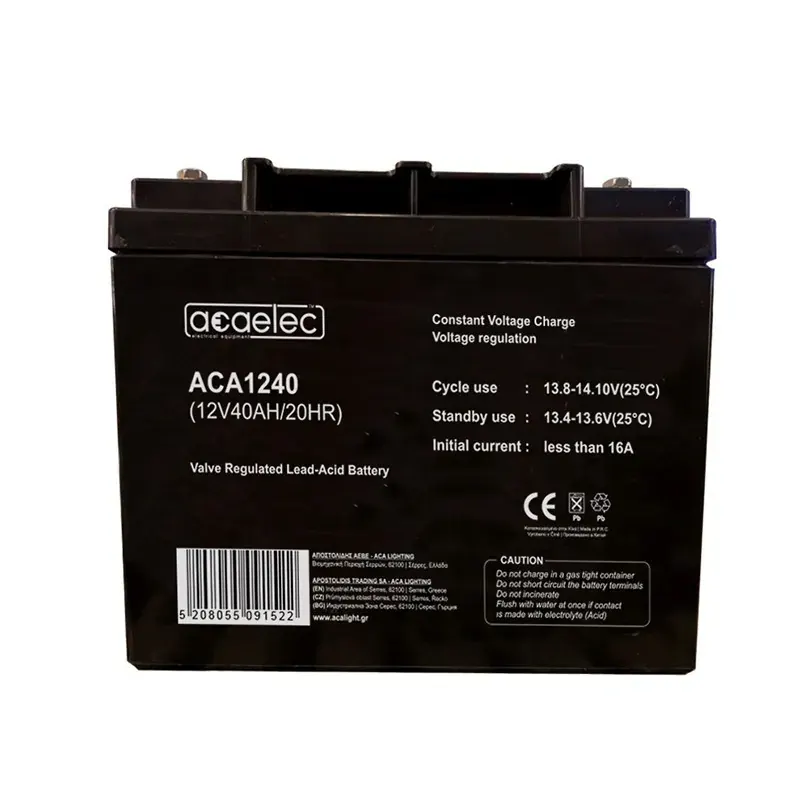 ΜΠΑΤΑΡΙΑ AGM VRLA 12V 40AH/20HR 11,72kg 195X160X175MM