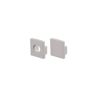 SET OF GREY ΠΛΑΣΤΙΚΟ END CAPS FOR P121, P122, P123 1PC WITH HOLE & 1PC WITHOUT HOLE