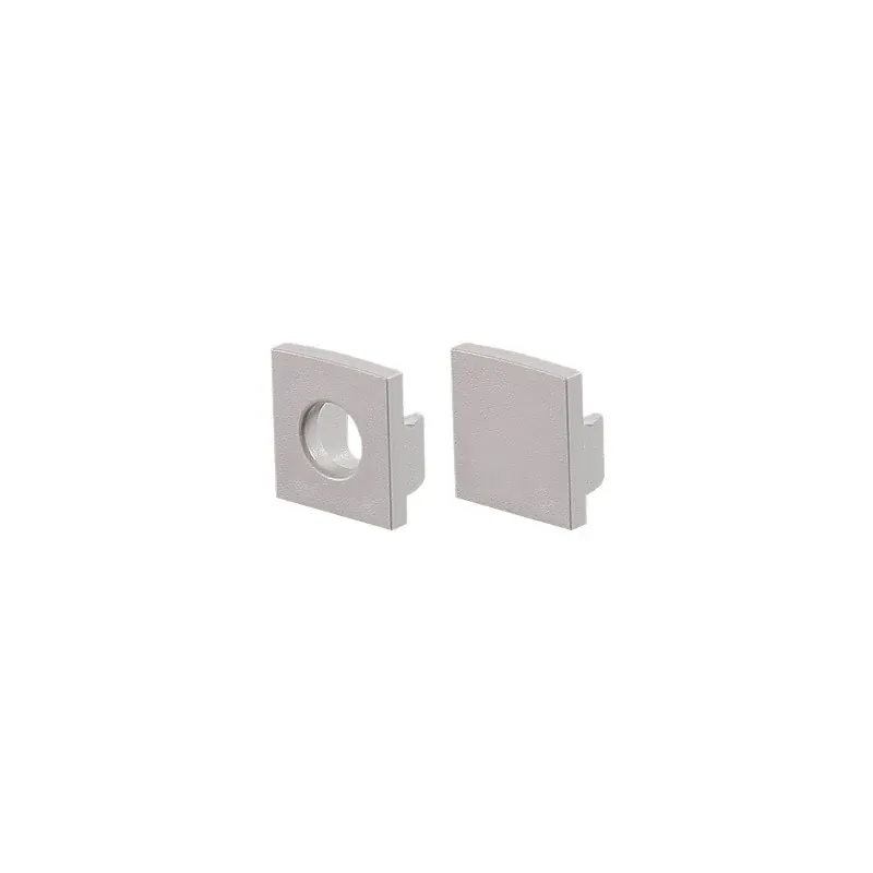 SET OF GREY ΠΛΑΣΤΙΚΟ END CAPS FOR P121, P122, P123 1PC WITH HOLE & 1PC WITHOUT HOLE