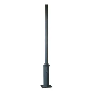 POLE – ΚΟΛΩΝΑ ΧΑΛΥΒΔΙΝΗ ΓΙΑ ΒΑΣΗ 300x300mm ΚΩΝΙΚΗ ME ΘΥΡΙΔΑ ΕΠΙΣΚΕΨΗΣ RAL 7016 Φ60x114x3000mm