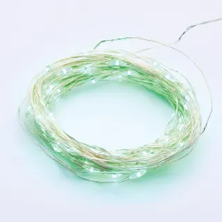 ΛΑΜΠΑΚΙΑ 100 LED 1.8W ΣΕ ΣΕΙΡΑ ΘΕΡΜΟ ΛΕΥΚΟ ΚΑΟΥΤΣΟΥΚ ΠΡΑΣΙΝΟ ΑΣΗΜΙ ΑΝΑ 10mm ΑΝΤΑΠΤΟΡΑ 3VDC ΜΕ 8 ΠΡΟΓΡΑΜΜΑΤΑ & ΚΑΛΩΔΙΟ ΧΑΛΚΟΥ 3m IP44