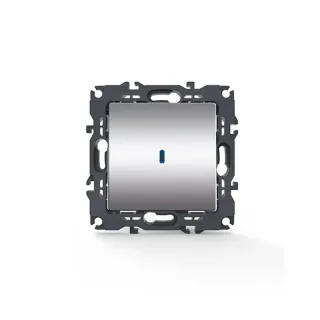 PRIME ΔΙΑΚΟΠΤΗΣ ΑΛΕΡΕΤΟΥΡ & LED ΛΥΧΝΙΑ ΕΛΕΓΧΟΥ ΜΕ ΚΛΙΠ ΠΛΑΣΤΙΚΟΣ MAT ΑΛΟΥΜΙΝΙΟ 1P 10AX 250VAC IP20