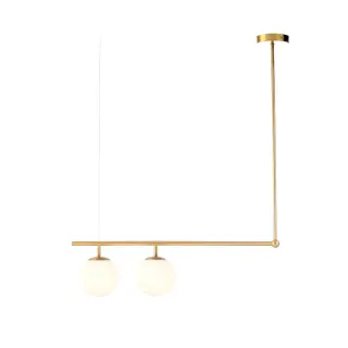 ΚΡΕΜΑΣΤΟ Φ/Σ 2ΧΕ27 ΜΕΤΑΛΛΙΚΟ+ΟΠΑΛ ΓΥΑΛΙ 76X15XH95CM THETIS