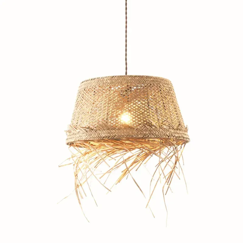ΚΡΕΜΑΣΤΟ Φ/Σ 1xE27 ANDROS GRASS RATTAN Φ40Χ120CM