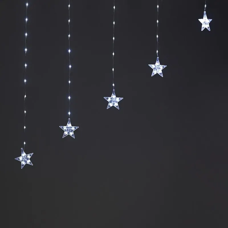 ΛΑΜΠΑΚΙΑ ΚΟΥΡΤΙΝΑ ΣΕ ΣΧΗΜΑ ΑΣΤΕΡΙ 222 LED ΨΥΧΡΟ ΛΕΥΚΟ ΑΝΤΑΠΤΟΡΑ & 8 ΠΡΟΓΡΑΜΜΑΤΑ ΜΕ ΔΥΝΑΤΟΤΗΤΑ ΕΠΕΚΤAΣΗΣ MAX 3 ΣΕΤ ΚΑΛΩΔΙΟ ΧΑΛΚΟΥ 3mm IP20 30x12mm