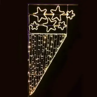 "ΕΠΙΣΤΗΛΟ ΔΙΑΚΟΣΜΗΤΙΚΟ 6 ΑΣΤΕΡΙΑ & ΚΑΤΑΡΡΑΚΤΗΣ ΜΟΝΟΚΑΝΑΛΟΣ ΦΩΤΟΣΩΛΗΝΑΣ 464 LED ΨΥΧΡΟ ΛΕΥΚΟ 8m & LED ΣΕ ΣΕΙΡΑ 9.6m ΜΠΛΕ ΣΤΑΘΕΡΑ IP65 1800x800mm ΜΕ 1.5m ΚΑΛΩΔΙΟ