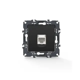 PRIME ΠΡΙΖΑ ΔΙΚΤΥΟΥ MAT ΑΝΘΡΑΚΙ ΜΕ ΒΥΣΜΑ 1XRJ45 CAT6 UTP IP20