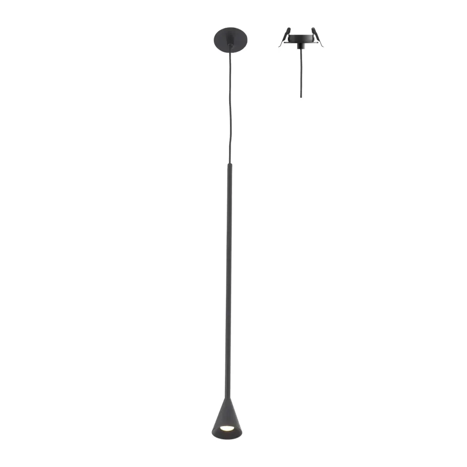 Κρεμαστό Φωτιστικό LED ACA Esthetic OKN5012PBK Αμμώδες Μαύρο 5W 3000K 440lm