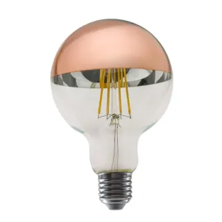 LED FILAMENT E27 DIM G95 8W ROSE GOLD 2700K 230V AC 900LM RA80 30000H 180°