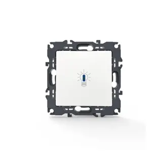 PRIME ΜΠΟΥΤΟΝ ΚΛΙΜΑΚΟΣΤΑΣΙΟΥ & LED ΛΥΧΝΙΑ ΜΕ ΚΛΙΠ ΠΛΑΣΤΙΚΟ ΛΕΥΚΟ 1P 10A 250VAC IP20