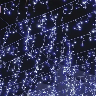 ΧΡΙΣΤΟΥΓΕΝΝΙΑΤΙΚΑ ΛΑΜΠΑΚΙΑ ΒΡΟΧΗ 144 LED ΨΥΧΡΟ ΛΕΥΚΟ 24 ΣΕΙΡΕΣ (5-7-5-7)ΜΕ ΔΙΑΦΑΝΟ ΚΑΛΩΔΙΟ & ΑΝΤΑΠΤΟΡΑΣ 31VDC ΜΕ ΔΥΝΑΤΟΤΗΤΑ ΕΠΕΚΤΑΣΗΣ ΜΑΧ 4 ΣΕΤ IP44 3000x600mm