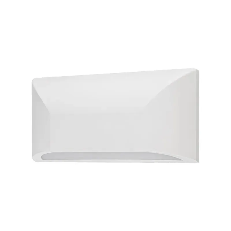 LED WALL RECTANGLE LUMINAIRE WHITE 230V AC IP65 6W 3000K 350LM RA80