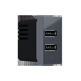 MODYS ΠΡΙΖΑ ΤΡΟΦΟΔΟΣΙΑΣ ΑΝΘΡΑΚΙ USB ΦΟΡΤΙΣΤΗΣ 2XUSB 5VDC 2X1.2A IP20