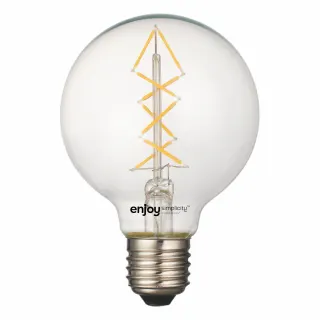 LED FILLAMENT CLEAR G80-8 | 3W Ε27 | 2700k | 350lm | Non-Dim{enjoysimplicity}™