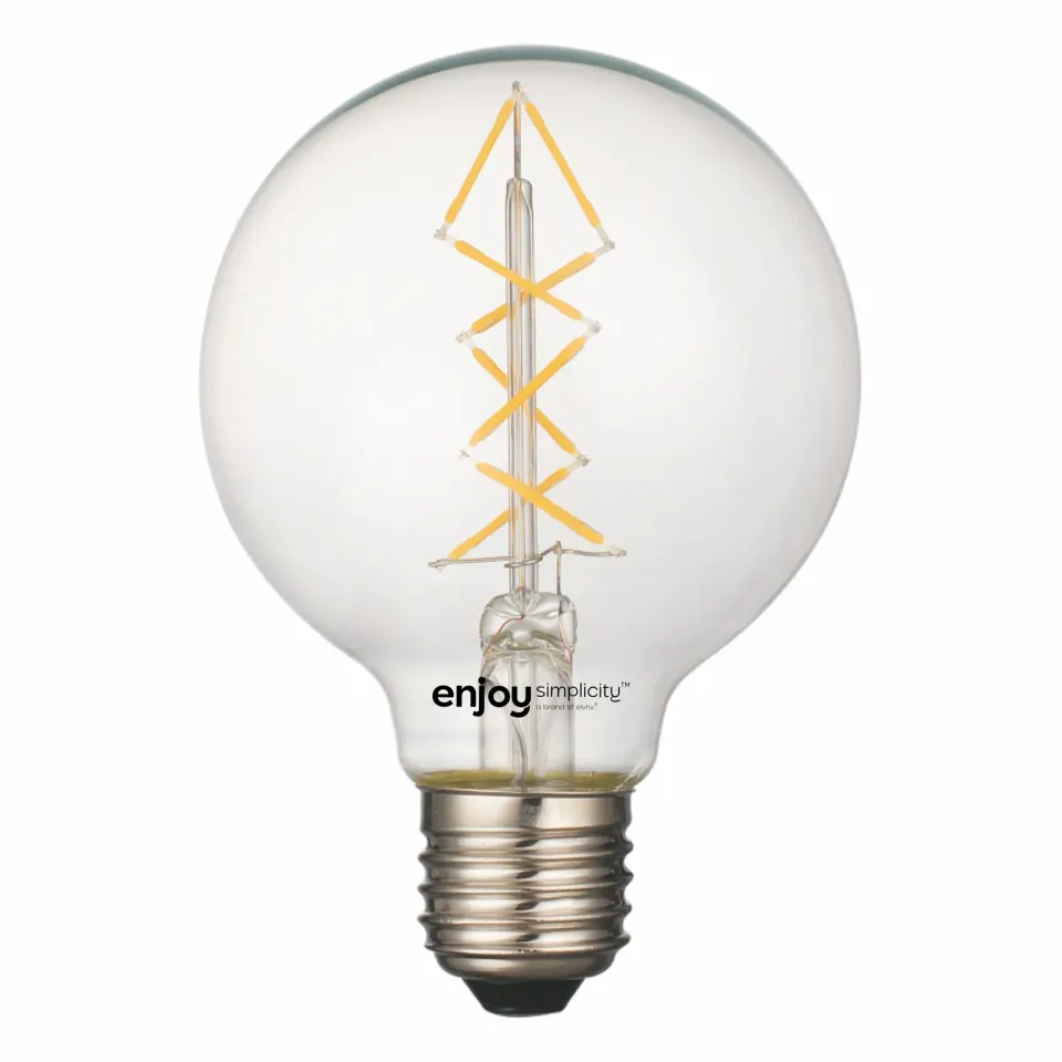 LED FILLAMENT CLEAR G80-8 | 3W Ε27 | 2700k | 350lm | Non-Dim{enjoysimplicity}™