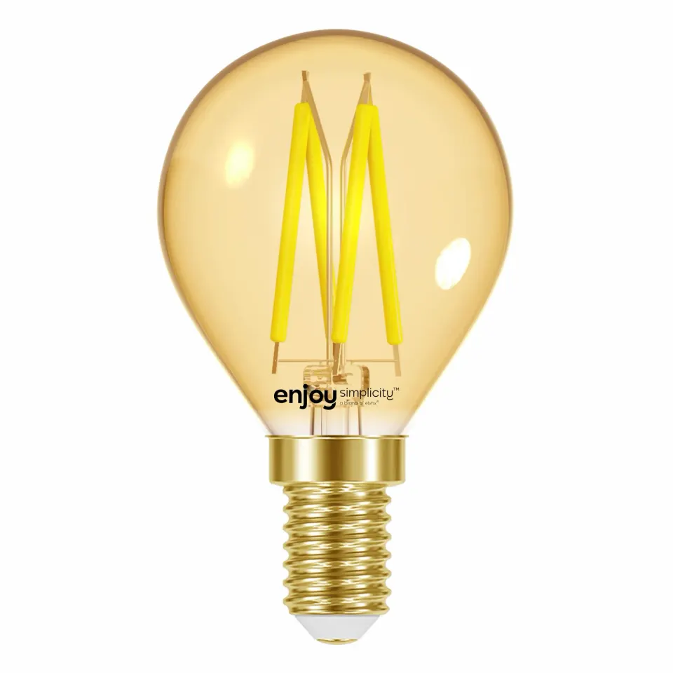 LED FILLAMENT AMBER DIM | P45 4W(>28w) E14 | 2000k | 300lm | {enjoysimplicity}™