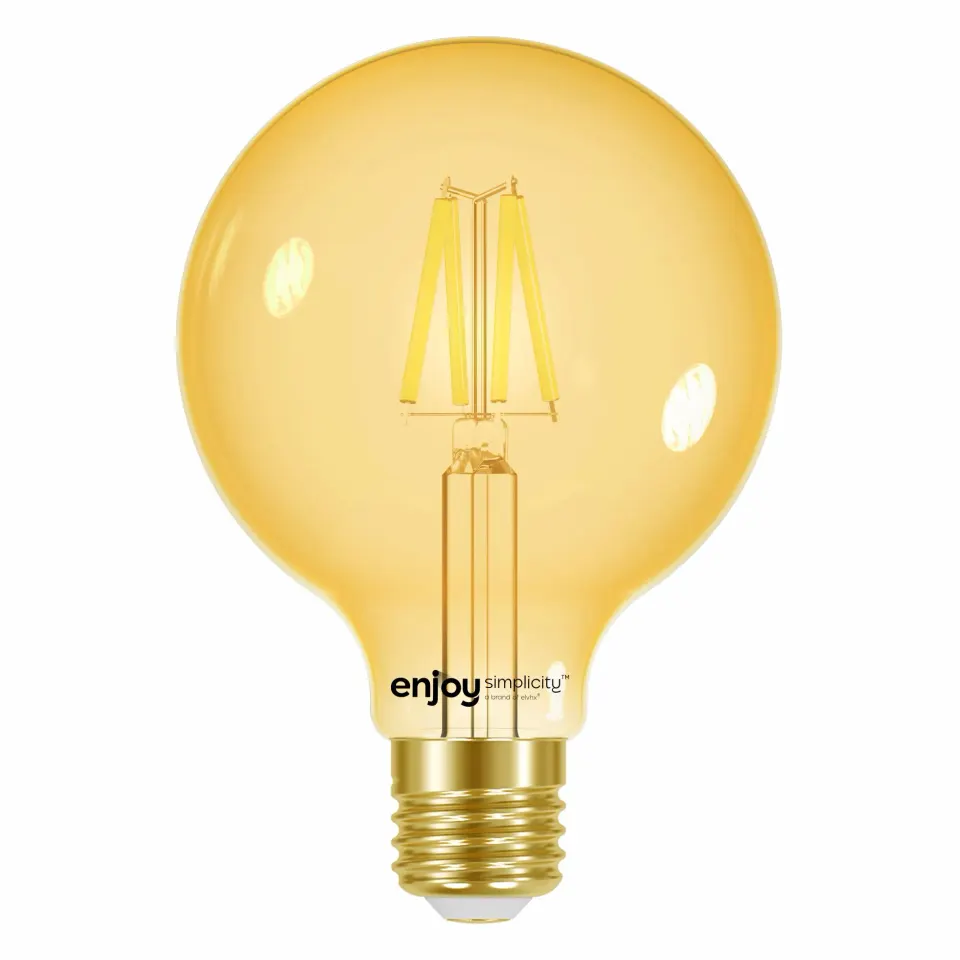 LED FILLAMENT AMBER DIM | G95 4.5W(>30w) E27 | 2000k | 320lm | {enjoysimplicity}™