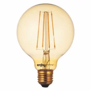 LED FILLAMENT DIM Amber Glass G95-4 | 4W Ε27 | 2200k | 380lm | {enjoysimplicity}™