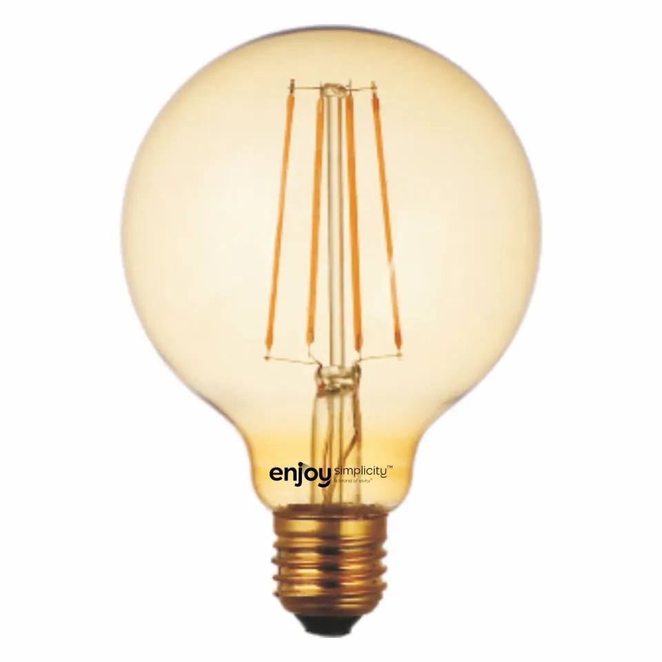 LED FILLAMENT DIM Amber Glass G95-4 | 4W Ε27 | 2200k | 380lm | {enjoysimplicity}™