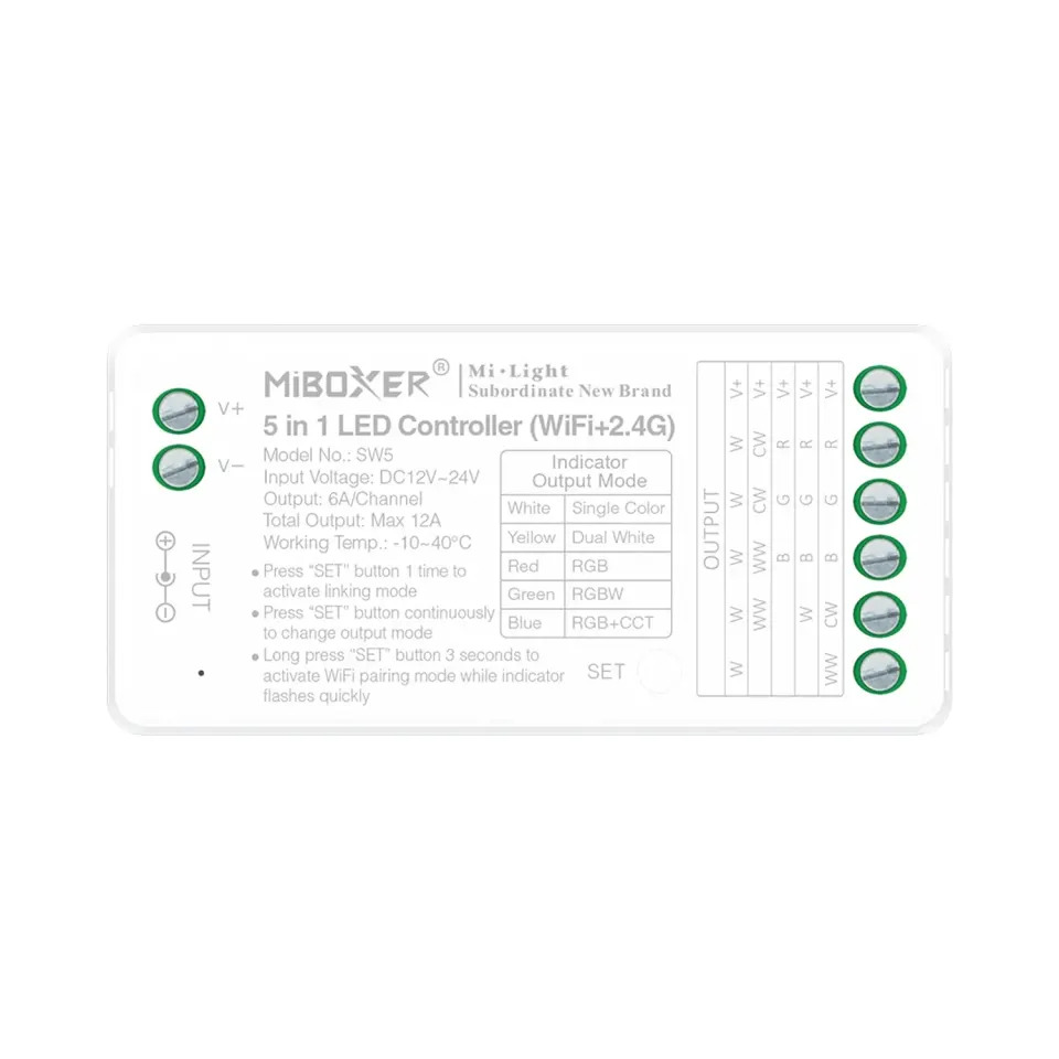WIFI ΕΛΕΓΚΤΗΣ LED 5 ΣΕ 1 ACA A-SW5 IP20