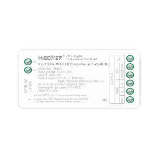 ΕΛΕΓΚΤΗΣ LED 5 ΣΕ 1 SPI DMX WIFI 2.4G ACA A-SPIW5 IP20