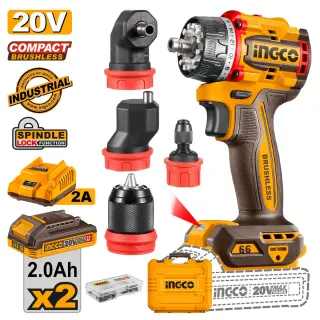 Δραπανοκατσάβιδο Compact Μπαταρίας με 4 Κεφαλές 20V Li-Ion 66Nm