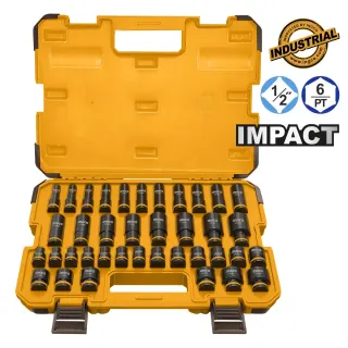 Καρυδάκια Μακριά & Κοντά Impact-Αέρος 1/2″ Σετ 38 τεμ.