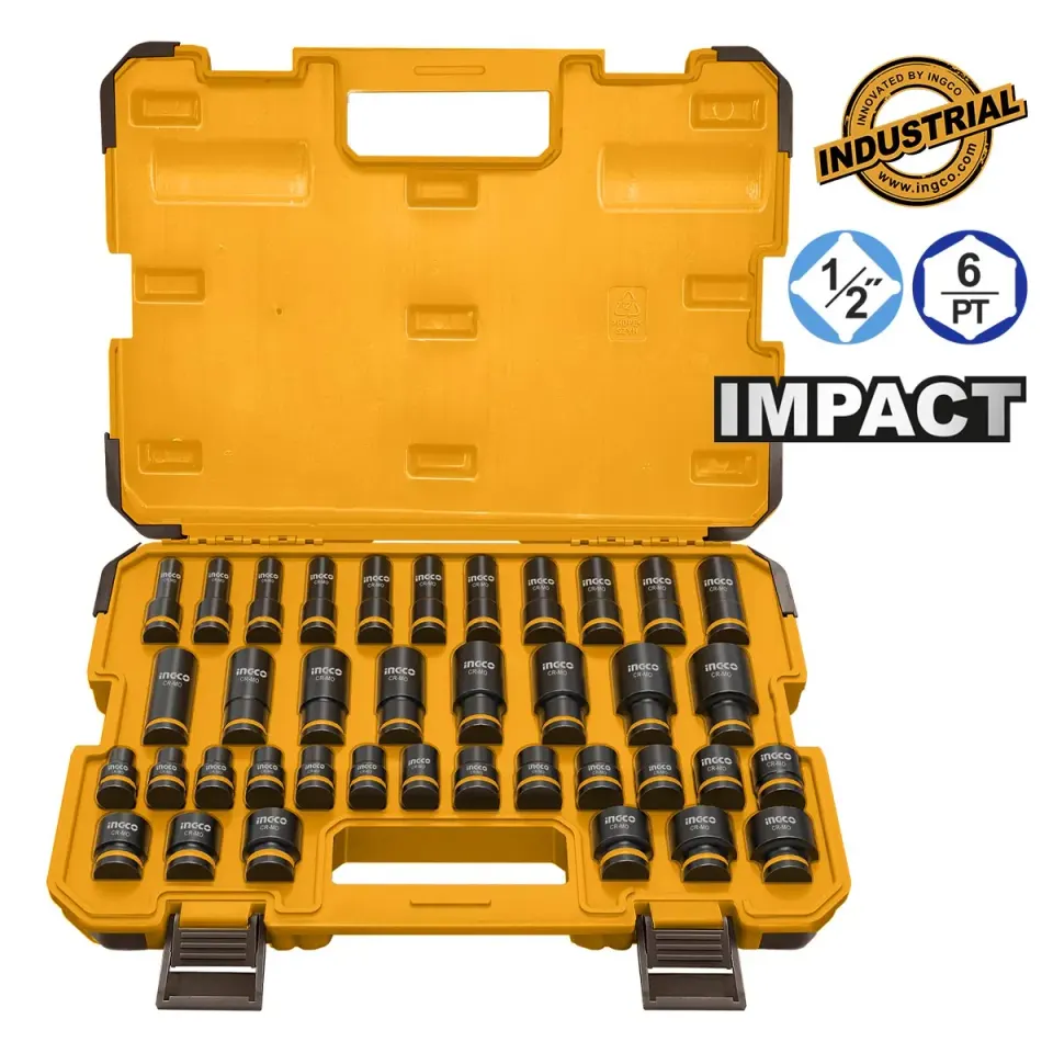 Καρυδάκια Μακριά & Κοντά Impact-Αέρος 1/2″ Σετ 38 τεμ.