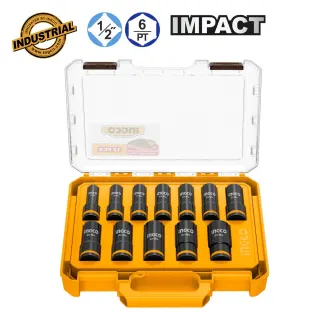 Καρυδάκια Μακριά Impact-Αέρος 1/2″ Σετ 12 τεμ.