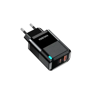KSC-1685 Φορτιστής 30W+3.0 USB-TYPE C ΕΝΔΕΙΞΗ LED (ΜΑΥΡΟ ΧΡΩΜΑ)