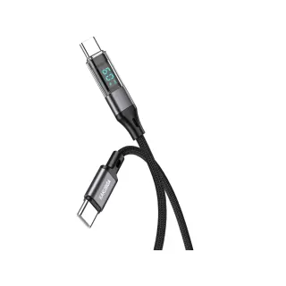 KSC-1028 ΚΑΛΩΔΙΟ TYPE C -TYPE C 60W ΜΕ ΨΗΦΙΑΚΗ ΕΝΔΕΙΞΗ