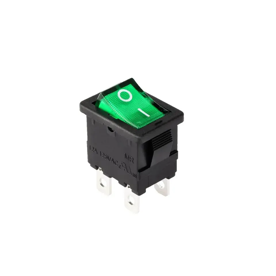 FL3-KCD1-101N-4/250V/GREEN Πράσινος διακόπτης rocker φωτιζόμενος