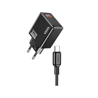 KSC-1236/BLACK ΜΑΥΡΟΣ ΦΟΡΤΙΣΤΗΣ TYPE C 1m