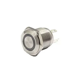 FLM16-FJ-2-E-WHITE ΜΠΟΥΤΟΝ Φ16mm 12V με ΛΕΥΚΟ ΦΩΤΙΣΜΟ