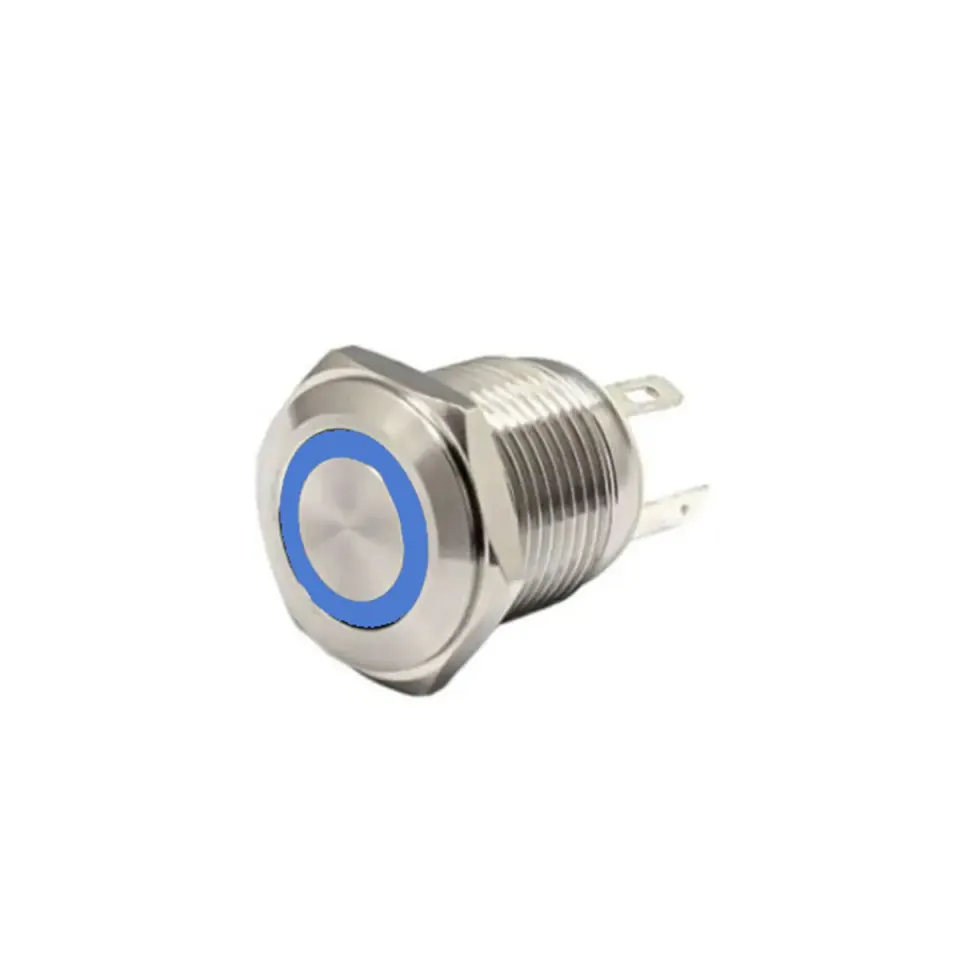 FLM16-FJ-2-E-BLUE ΜΠΟΥΤΟΝ Φ16mm 12V με ΜΠΛΕ ΦΩΤΙΣΜΟ