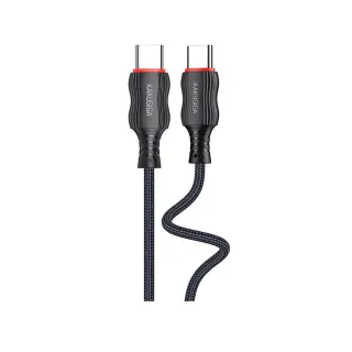 KSC-996/B/TC CHARGING DATA TYPE C 60W ΜΑΥΡΟ (2M)